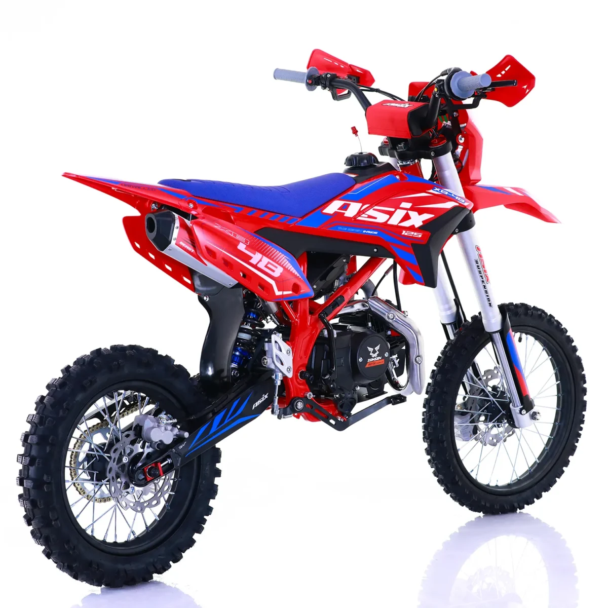 Cross motorka ASIX XB-48 125cc červená bočný pohľad